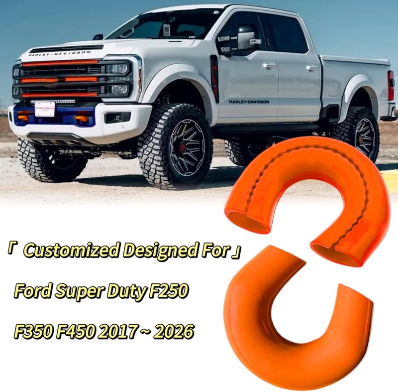 Yinnianets Custom Tow Hook Covers Fits for 2017-2026 Ford Super Duty F250 F350 F450,Tow Hitch Cover Car Tow Hooks Compatible with F250 F350 F450 Accessories 2017-2026 (Orange) - Image 2